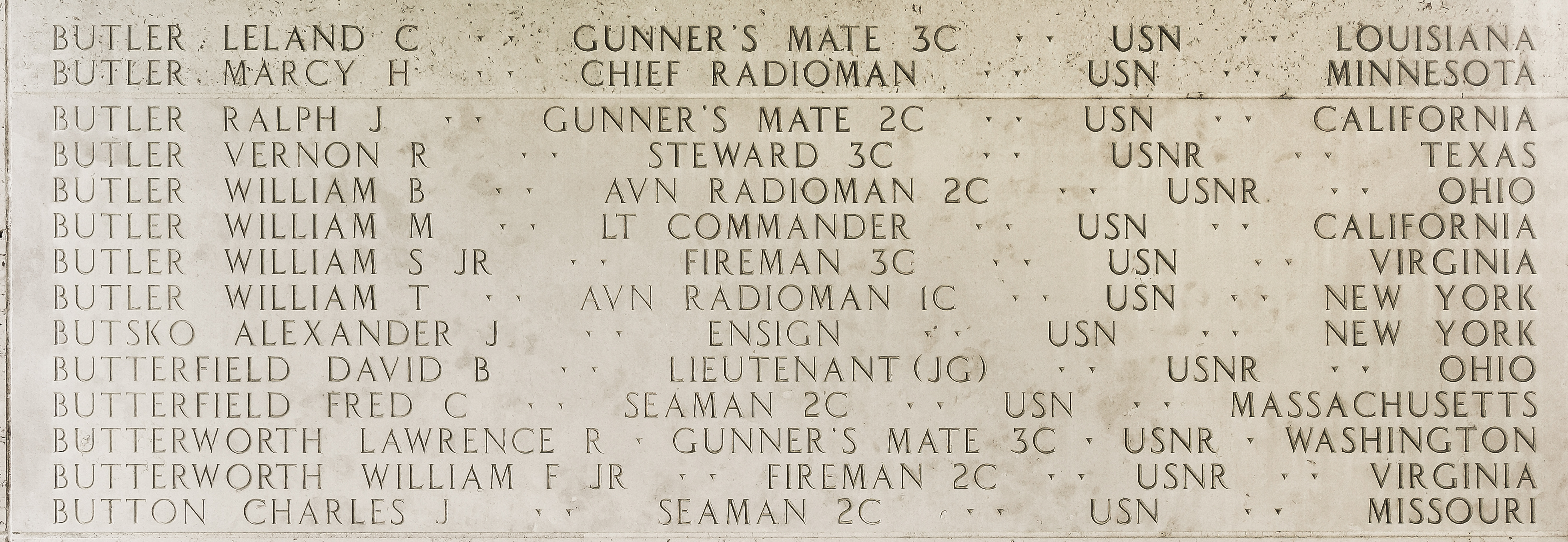 Ralph J. Butler, Gunner's Mate Second Class